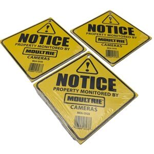 3 Moultrie Property Monitored Signs Hunting Trail Camera Property Warning NEW